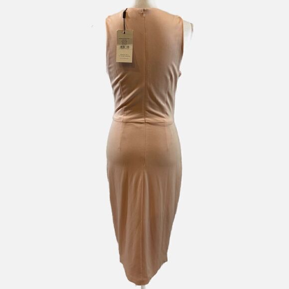Lavish Alice Women’s Light Pink Midi Tulip Dress with Wide Chest Keyhole Sz US 6 - Picture 3 of 9